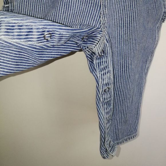 KID VINTAGE OSHKOSH Cotton Jeans Light Wash Overalls Size 18M - Picture 6 of 10